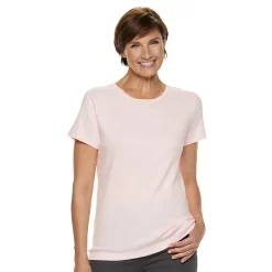 Petite Croft & Barrow® Essential Crewneck Tee -Outlet Croft & Barrow Store 5193524 Light Pink