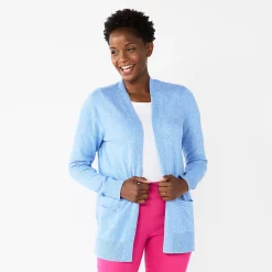 Women's Croft & Barrow® Open-Front Cardigan -Outlet Croft & Barrow Store 5214896 Blue Marl