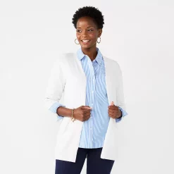 Women's Croft & Barrow® Open-Front Cardigan -Outlet Croft & Barrow Store 5214896 Gray