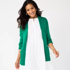 Women's Croft & Barrow® Open-Front Cardigan -Outlet Croft & Barrow Store 5214896 Green