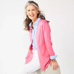 Women's Croft & Barrow® Open-Front Cardigan -Outlet Croft & Barrow Store 5214896 Pink