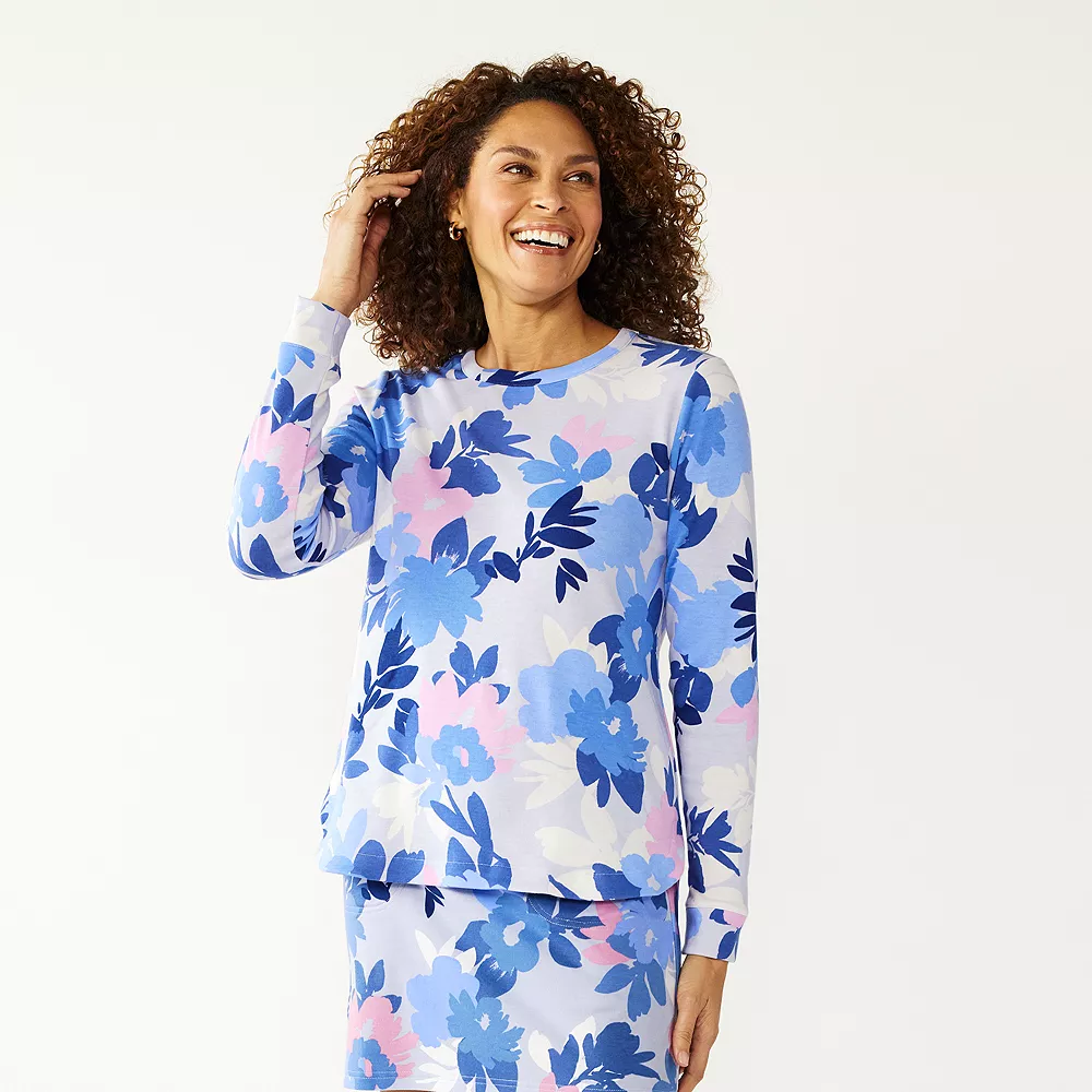 Women's Croft & Barrow® Athleisure Crewneck Sweatshirt 3 Women's Croft & Barrow® Athleisure Crewneck Sweatshirt - Image 3