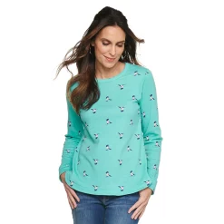 Women's Croft & Barrow® Athleisure Crewneck Sweatshirt 14 Women's Croft & Barrow® Athleisure Crewneck Sweatshirt -Outlet Croft & Barrow Store 5224371 Teal Hummingbird