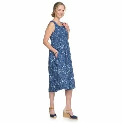 Petite Croft & Barrow® Smocked Swing Midi Dress 33 Petite Croft & Barrow® Smocked Swing Midi Dress -Outlet Croft & Barrow Store 5235414 Navy Medallion Print