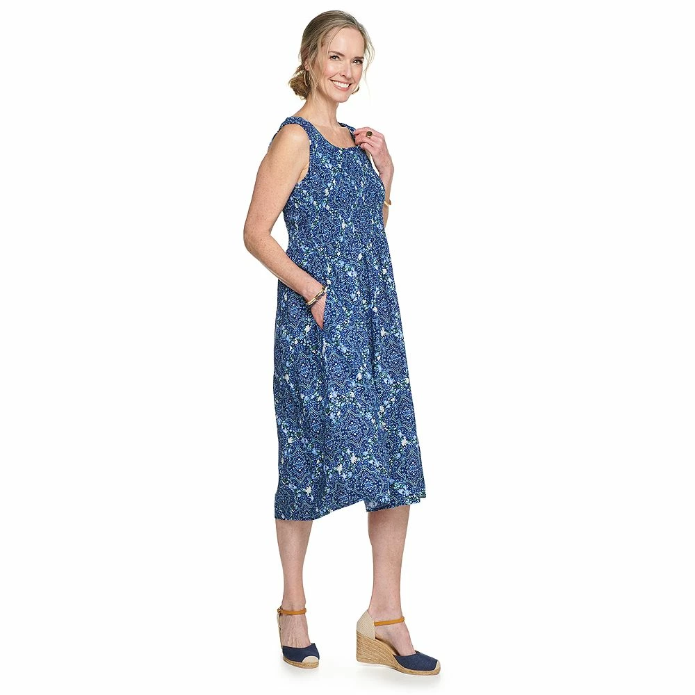 Petite Croft & Barrow® Smocked Swing Midi Dress 6 Petite Croft & Barrow® Smocked Swing Midi Dress - Image 6