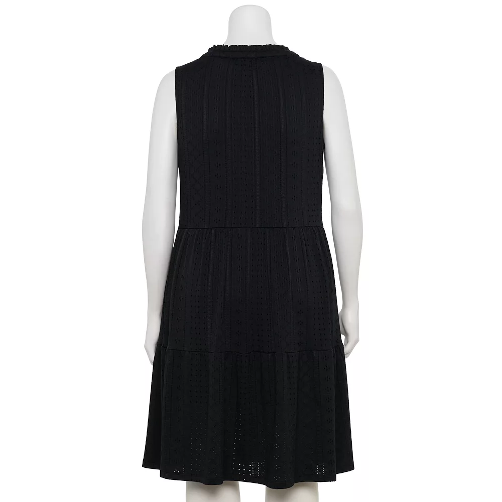 Plus Size Croft & Barrow® Splitneck Tiered Dress 2 Plus Size Croft & Barrow® Splitneck Tiered Dress - Image 2