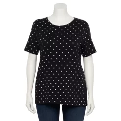 Plus Size Croft & Barrow® Essential Crewneck Tee -Outlet Croft & Barrow Store 5252564 Black Heart