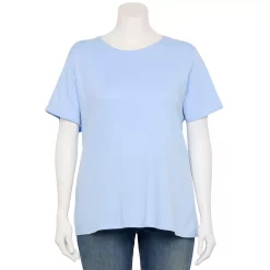 Plus Size Croft & Barrow® Essential Crewneck Tee -Outlet Croft & Barrow Store 5252564 Blue Bell