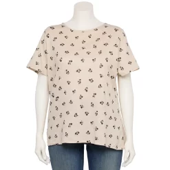 Plus Size Croft & Barrow® Essential Crewneck Tee -Outlet Croft & Barrow Store 5252564 Bunched Garden