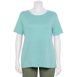 Plus Size Croft & Barrow® Essential Crewneck Tee -Outlet Croft & Barrow Store 5252564 Light Blue