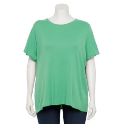 Plus Size Croft & Barrow® Essential Crewneck Tee -Outlet Croft & Barrow Store 5252564 Neptune Green