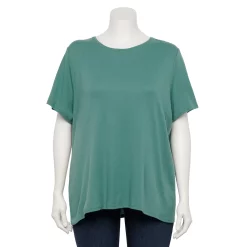 Plus Size Croft & Barrow® Essential Crewneck Tee -Outlet Croft & Barrow Store 5252564 Sagebrush Green