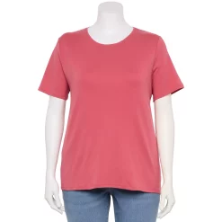 Plus Size Croft & Barrow® Essential Crewneck Tee -Outlet Croft & Barrow Store 5252564 Watermelon Soda
