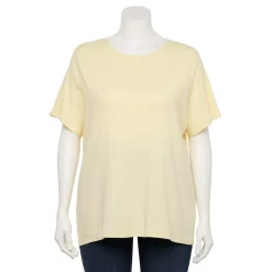 Plus Size Croft & Barrow® Essential Crewneck Tee -Outlet Croft & Barrow Store 5252564 Yellow