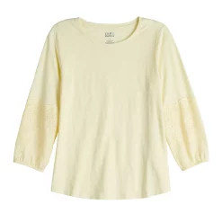 Women's Croft & Barrow® Eyelet Tee -Outlet Croft & Barrow Store 5254328 ALT5