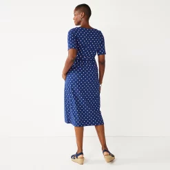 Women's Croft & Barrow® Midi Faux-Wrap Dress -Outlet Croft & Barrow Store 5254891 ALT