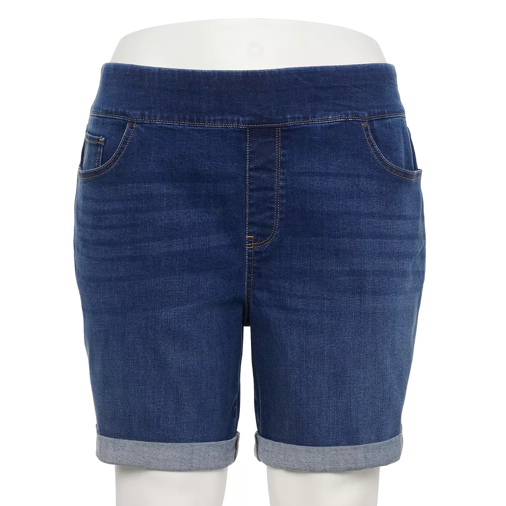 Plus Size Croft & Barrow® Pull-On Jean Shorts 1 Plus Size Croft & Barrow® Pull-On Jean Shorts