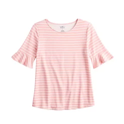Women's Croft & Barrow® Print Ruffle Sleeve Tee -Outlet Croft & Barrow Store 5287731 ALT5