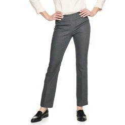 Petite Croft & Barrow® Effortless Stretch Pull-On Bootcut Pants -Outlet Croft & Barrow Store 5289078 Heather Gray