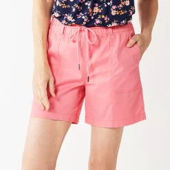 Women's Croft & Barrow® Pull-On Utility Shorts -Outlet Croft & Barrow Store 5295022 Flamingo Pink