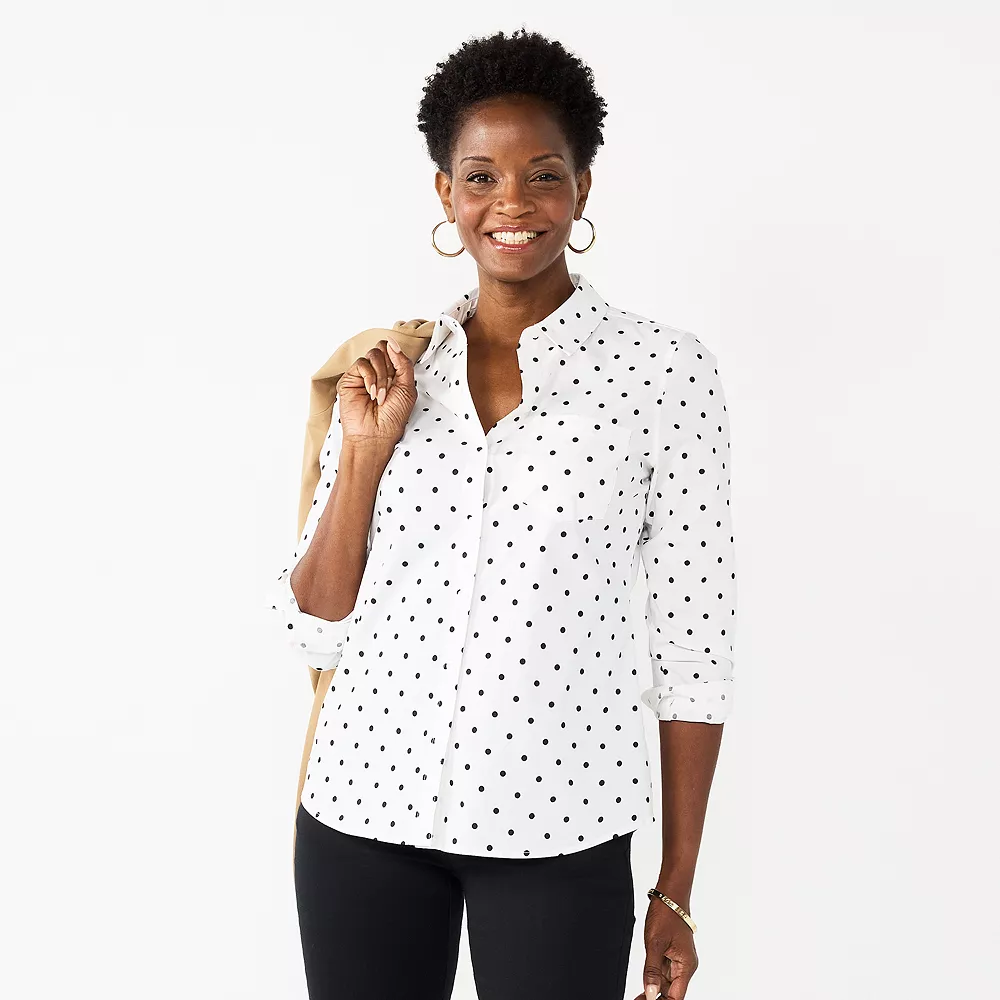 Petite Croft & Barrow® Essential Comfort Stretch Shirt 11 Petite Croft & Barrow® Essential Comfort Stretch Shirt - Image 11