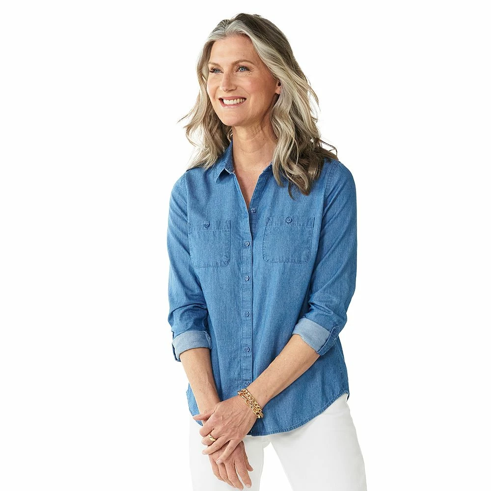 Petite Croft & Barrow® Essential Comfort Stretch Shirt 3 Petite Croft & Barrow® Essential Comfort Stretch Shirt - Image 3