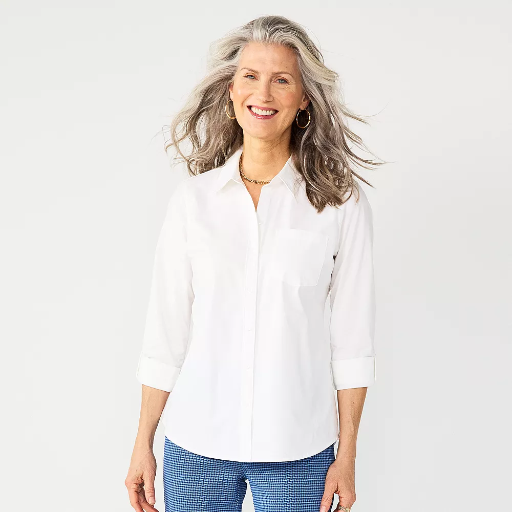 Petite Croft & Barrow® Essential Comfort Stretch Shirt 1 Petite Croft & Barrow® Essential Comfort Stretch Shirt