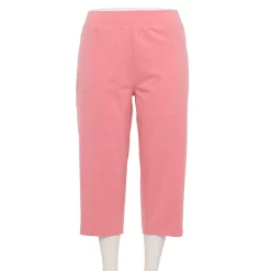 Plus Size Croft & Barrow® Easy Pull-On Knit Capri Pants -Outlet Croft & Barrow Store 5478990 Just Coral