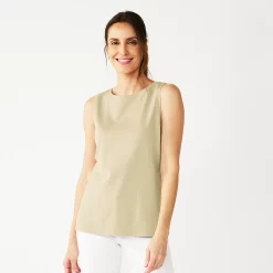 Women's Croft & Barrow® Essential Tank -Outlet Croft & Barrow Store 5491698 Beige