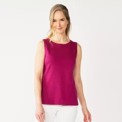Women's Croft & Barrow® Essential Tank -Outlet Croft & Barrow Store 5491698 Berry