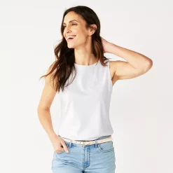 Women's Croft & Barrow® Essential Tank -Outlet Croft & Barrow Store 5491698 White