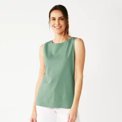 Women's Croft & Barrow® Essential Tank -Outlet Croft & Barrow Store 5491698 Wreath Green