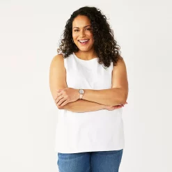 Plus Size Croft & Barrow® Essential Tank -Outlet Croft & Barrow Store 5509745 Bright White