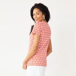 Women's Croft & Barrow® Henley Top -Outlet Croft & Barrow Store 5511255 ALT