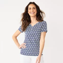 Outlet Croft & Barrow Store -Outlet Croft & Barrow Store 5511255 Navy White Boho Geo