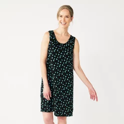 Women's Croft & Barrow® Sleeveless Nightgown 9 Women's Croft & Barrow® Sleeveless Nightgown -Outlet Croft & Barrow Store 5514247 Black Buds