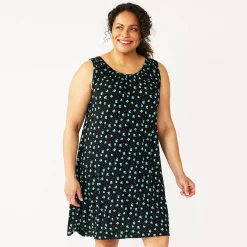 Plus Size Croft & Barrow® Sleeveless Nightgown -Outlet Croft & Barrow Store 5514248 Black Buds