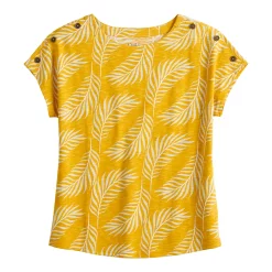 Women's Croft & Barrow® Button-Accent Scoopneck Tee -Outlet Croft & Barrow Store 5516366 ALT5