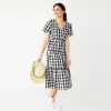 Women's Croft & Barrow® Checked Surplice Midi Dress