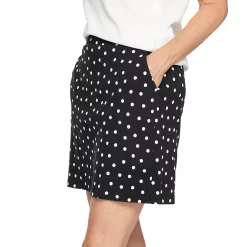 Petite Croft & Barrow® Easy Pull On Skort -Outlet Croft & Barrow Store 5521562 Black And White Dot