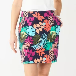 Petite Croft & Barrow® Easy Pull On Skort -Outlet Croft & Barrow Store 5521562 Multi Palm