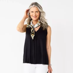 Women's Croft & Barrow® Pleated V-Neck Tank 32 Women's Croft & Barrow® Pleated V-Neck Tank -Outlet Croft & Barrow Store 5522983 Black