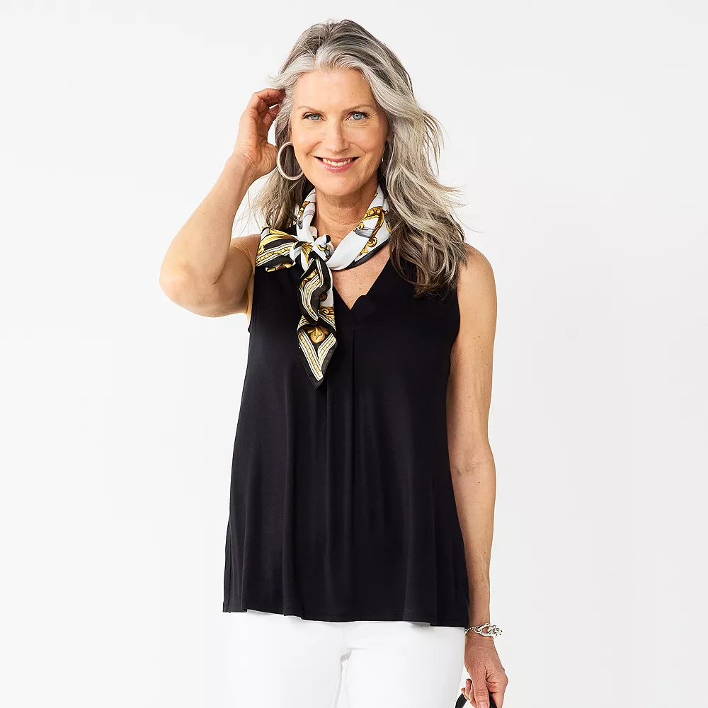 Women's Croft & Barrow® Pleated V-Neck Tank 11 Women's Croft & Barrow® Pleated V-Neck Tank - Image 11