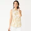 Women's Croft & Barrow® Sleeveless Linen Blend Shirt