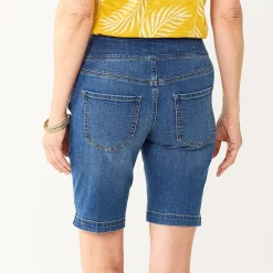 Women's Croft & Barrow® Pull-On Bermuda Jean Shorts -Outlet Croft & Barrow Store 5523581 ALT