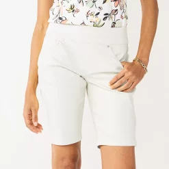 Women's Croft & Barrow® Pull-On Bermuda Jean Shorts -Outlet Croft & Barrow Store 5523581 White