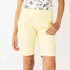 Women's Croft & Barrow® Pull-On Bermuda Jean Shorts -Outlet Croft & Barrow Store 5523581 Yellow
