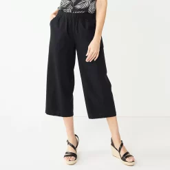 Women's Croft & Barrow® Wide-Leg Twill Crop Pants