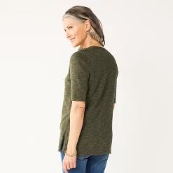 Women's Croft & Barrow® Elbow-Sleeve Cardigan -Outlet Croft & Barrow Store 5533225 ALT