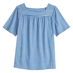 Women's Croft & Barrow® Squareneck Puff-Sleeve Top -Outlet Croft & Barrow Store 5533229 ALT5